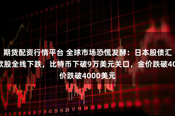 期货配资行情平台 全球市场恐慌发酵：日本股债汇三杀，欧股全线下跌，比特币下破9万美元关口，金价跌破4000美元